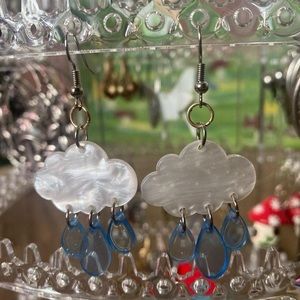 rain cloud dangle earrings